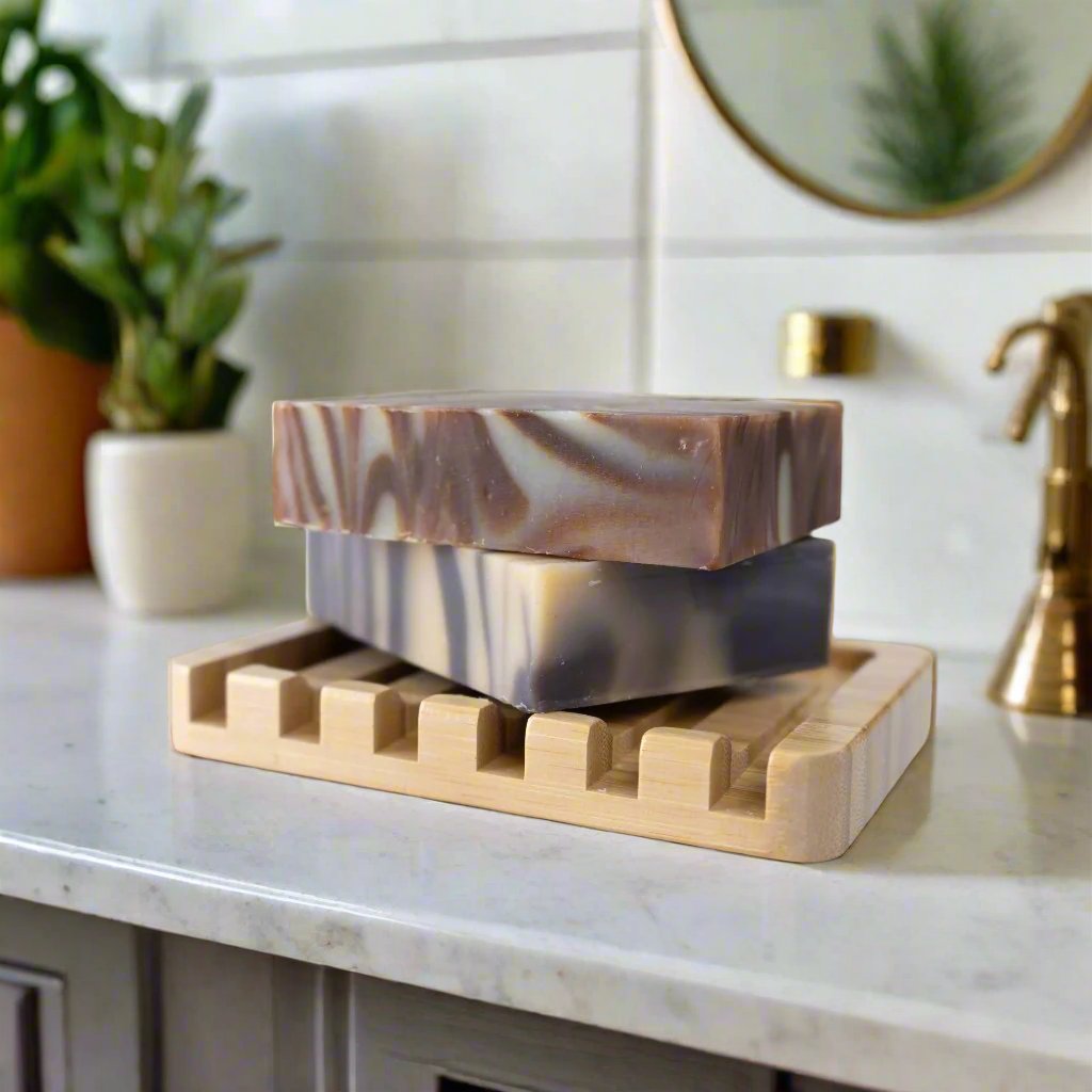 -Draining Bamboo Soap Dish 