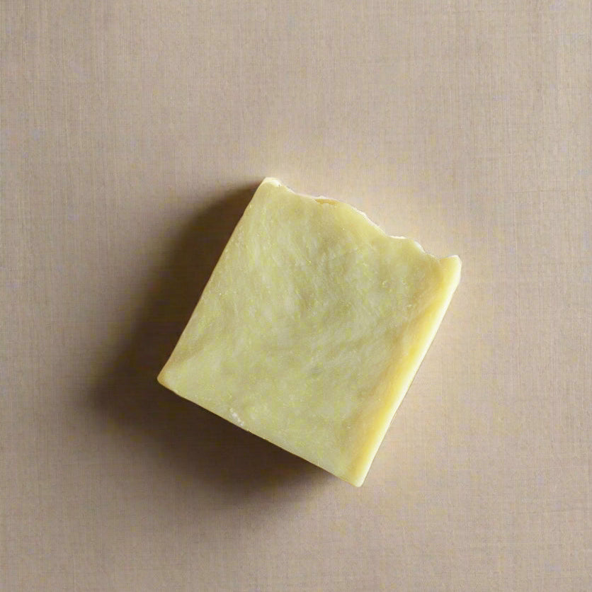 soap bar on a clean linen sheet